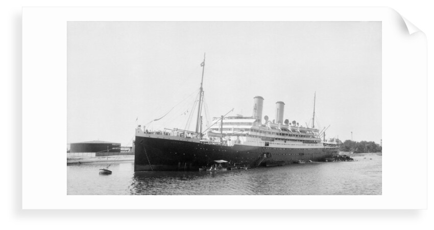 'Otranto' (Br, 1295) with water lighter and other small craft alongside by unknown