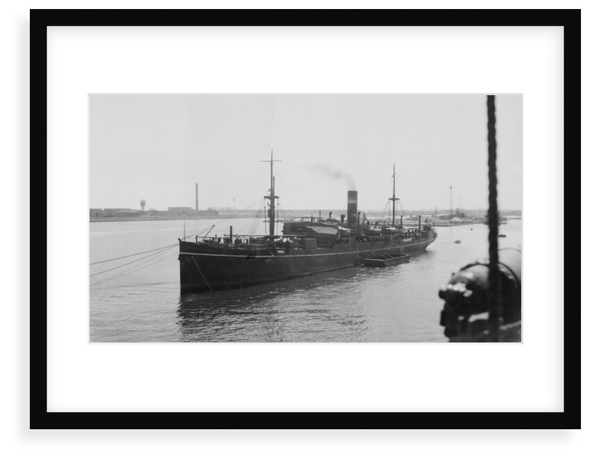 General cargo vessel 'Sultania' (Br, 1907), anchored and moored at Port Said by Anonymous