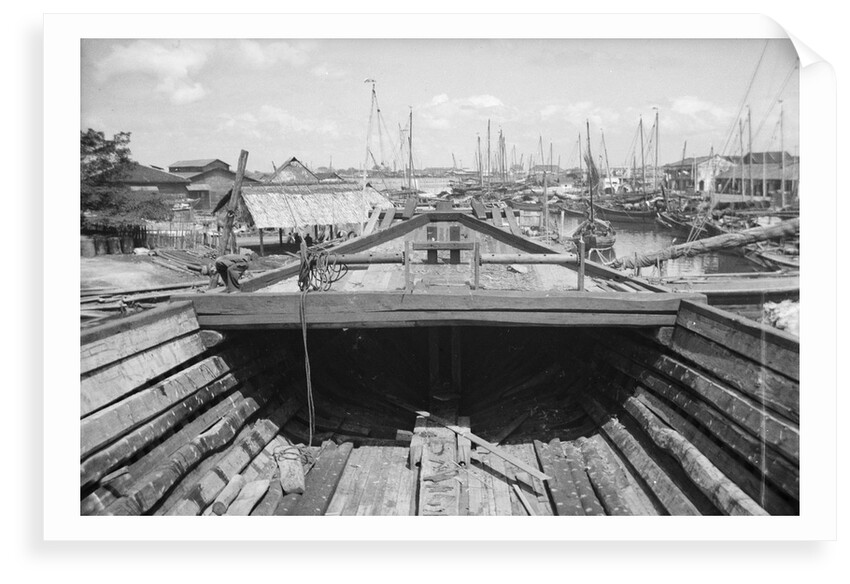 On board a Tongkung type junk which is being fitted out after launching at Singapore by David Watkin Waters