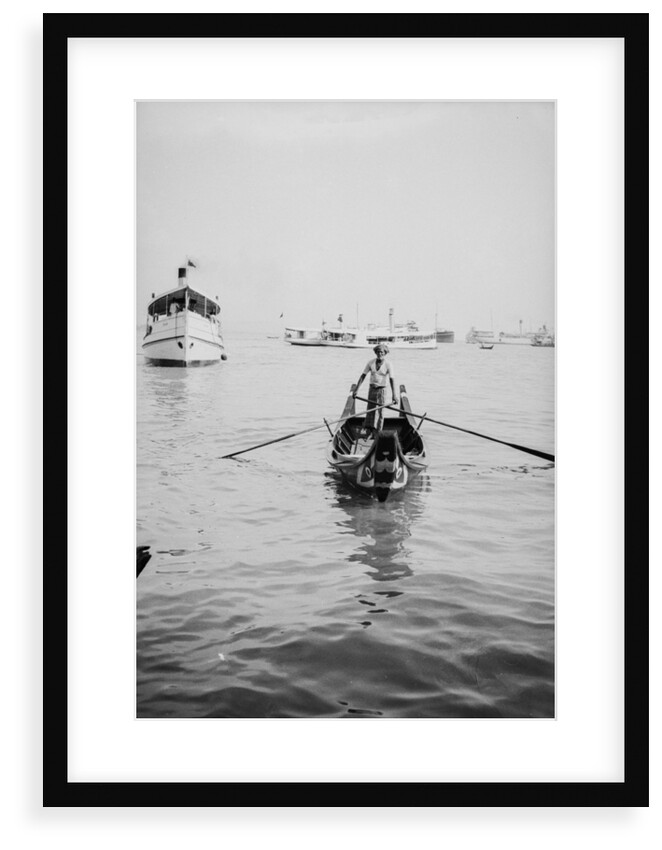 Skulling a sampan at Penang by David Watkin Waters