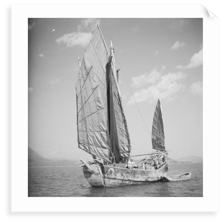 A port bow view of a Tolo Harbour fisher type junk by David Watkin Waters
