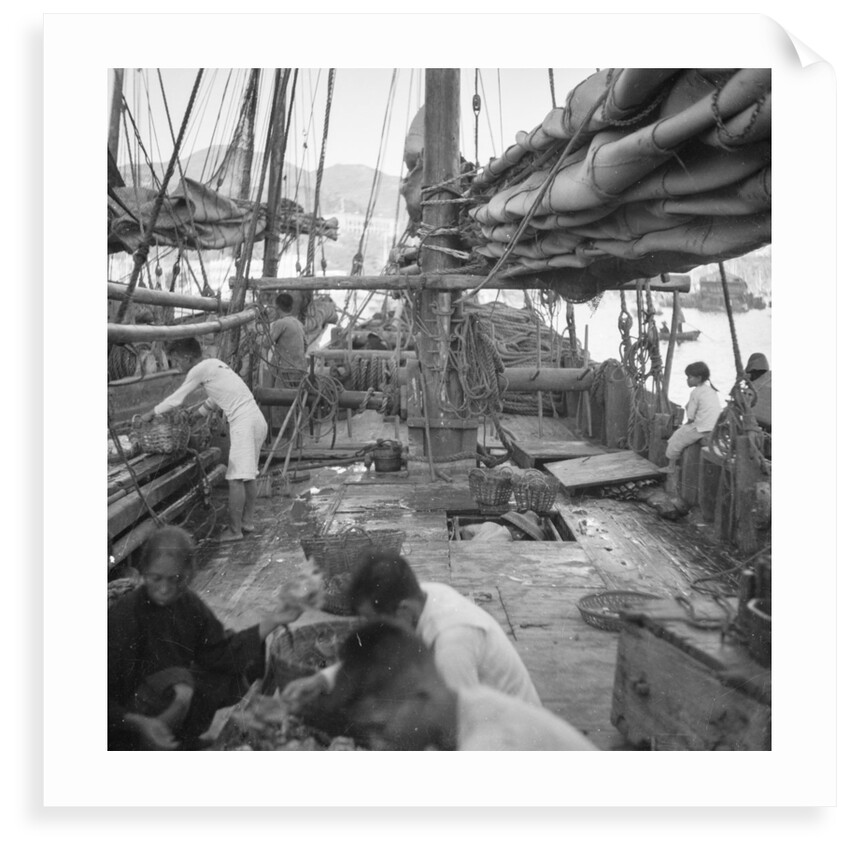 On board a Yeungkong fisher type junk at Aberdeen, Hong Kong by David Watkin Waters