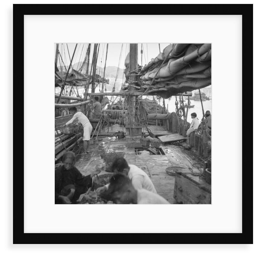 On board a Yeungkong fisher type junk at Aberdeen, Hong Kong by David Watkin Waters