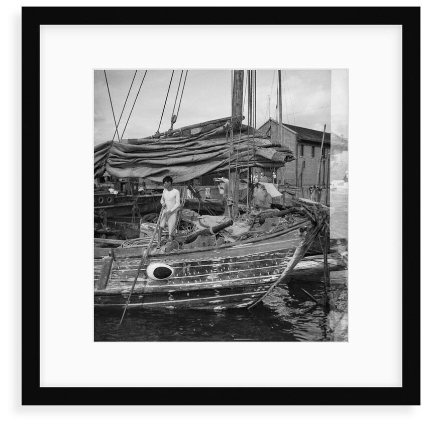 A close view of the starboard bow of a Swatow trader type junk at Kowloon, Hong Kong by David Watkin Waters