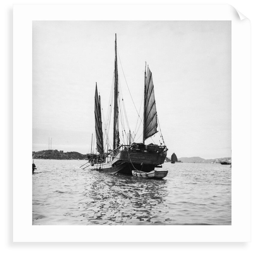 The Hong Kong small trader type junk T3512H under sail at Sham Shui Po, Hong Kong by David Watkin Waters
