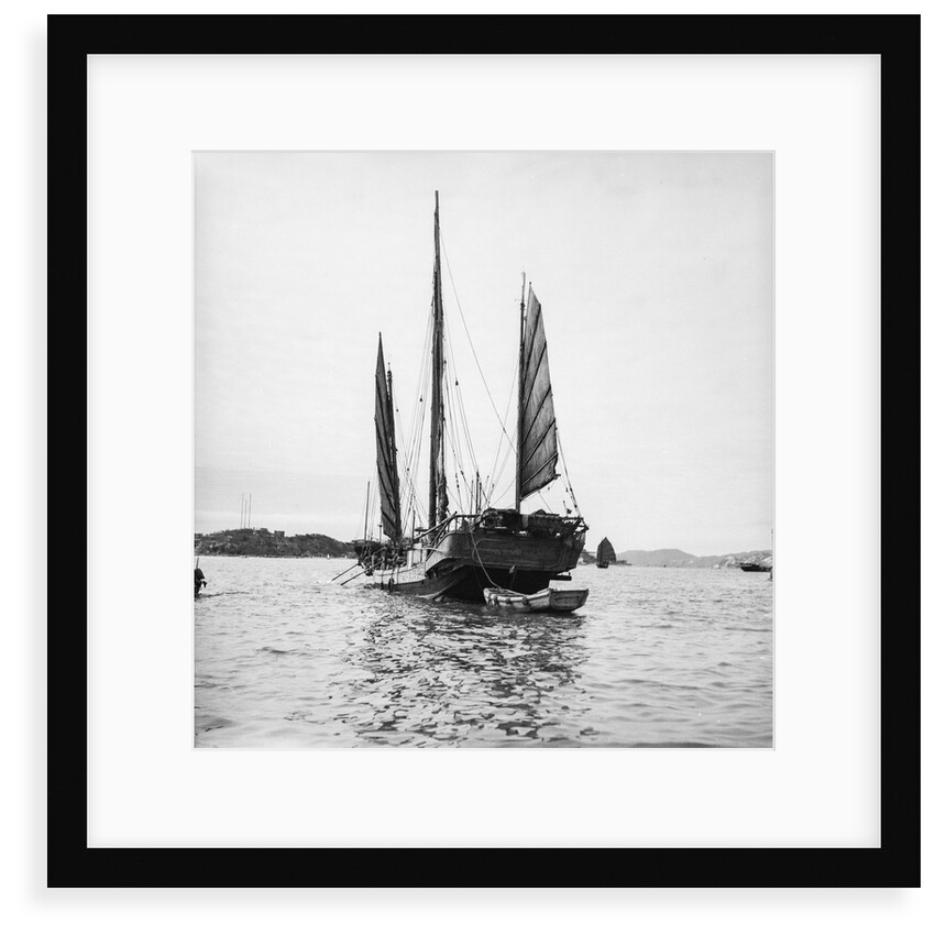 The Hong Kong small trader type junk T3512H under sail at Sham Shui Po, Hong Kong by David Watkin Waters
