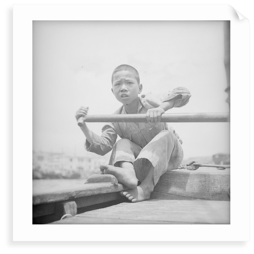 A sampan boy at Hong Kong by David Watkin Waters
