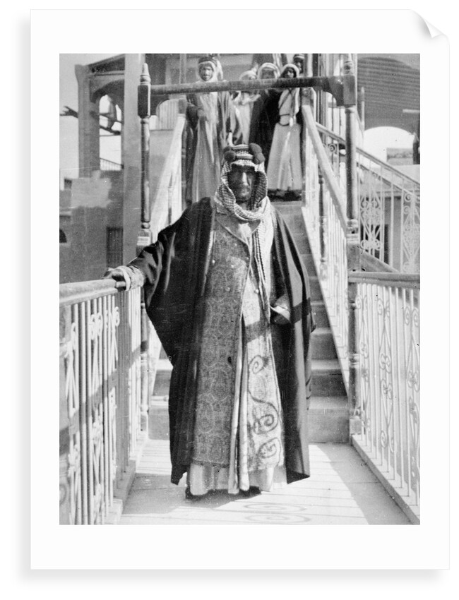 Mubarak Al-Sabah (Sheikh of Kuwait from 1896-1915) standing on a bridge by unknown