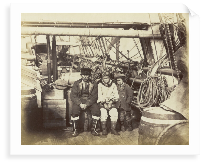 At Proven, Hans Henri, Esquimaux Dog-Driver, with his son and daughter by Thomas Mitchell