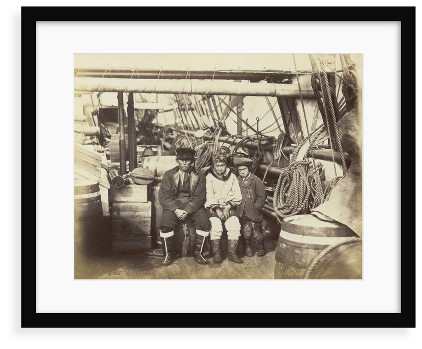 At Proven, Hans Henri, Esquimaux Dog-Driver, with his son and daughter by Thomas Mitchell