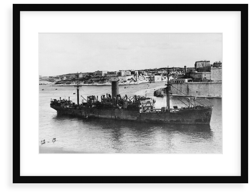 'Ajax' (Br, 1931) under way in Grand Harbour, Malta, arriving in convoy MW 8A by unknown