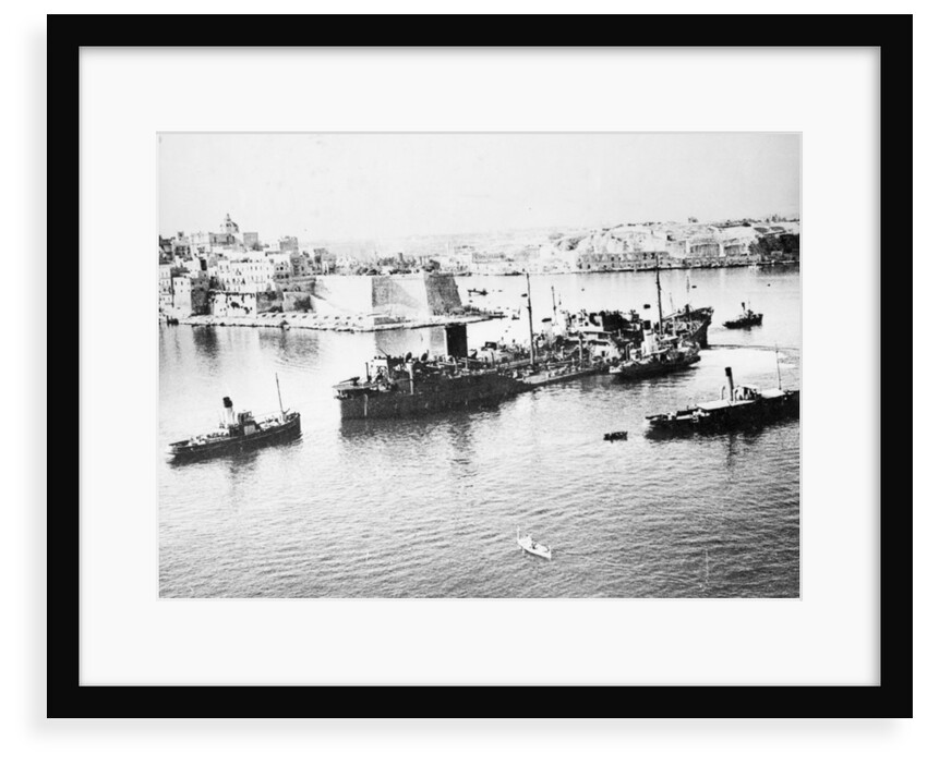 Tanker 'Ohio' (Br, 1940) under tow in Grand Harbour, Malta, with heavy damage received during Operation Pedestal by unknown