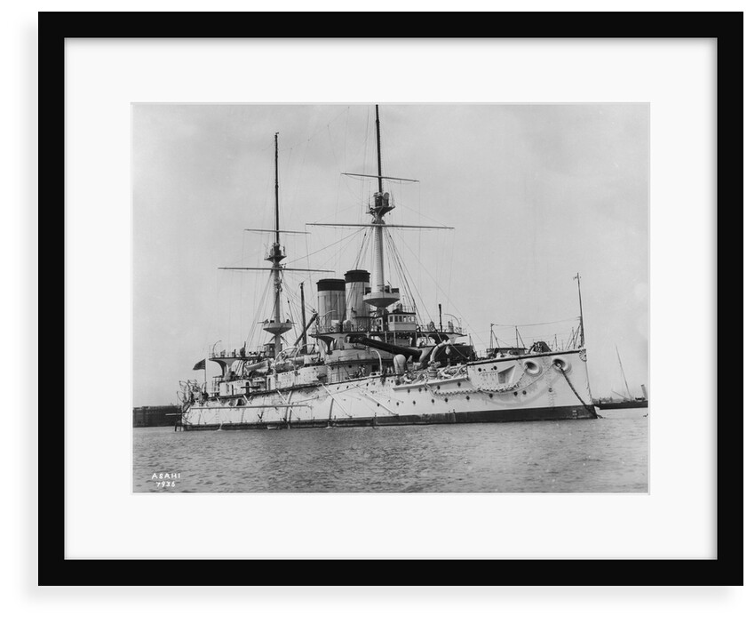 Battleship 'Asahi' (Jp, 1899) at moorings in Portsmouth harbour by unknown