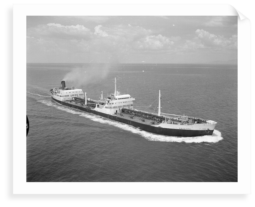 A starboard bow view of 'Amastra' (1958); Under way in the Strait of Malacca. by Unknown