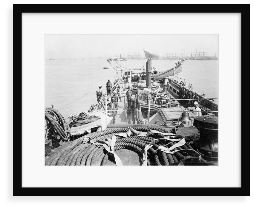 View of deck from foc'sle of Bengal Pilot brig 'Fame' (Br, 1889) by unknown