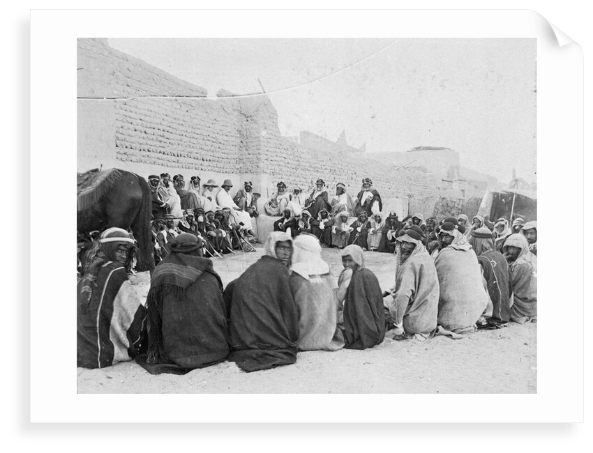 Mubarak Al-Sabah (Sheikh of Kuwait from 1896-1915) holding an outside audience in Kuwait by unknown