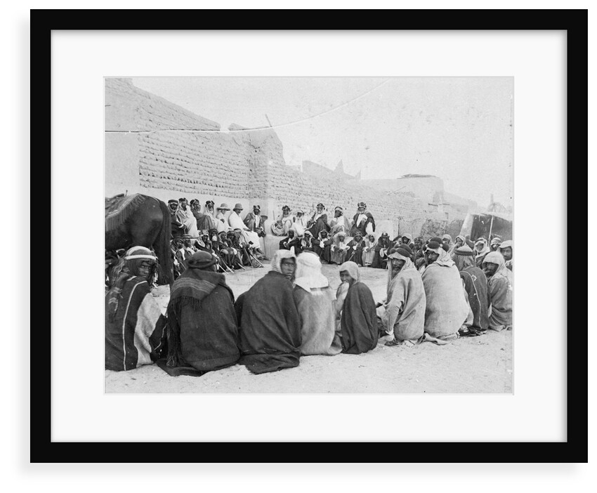 Mubarak Al-Sabah (Sheikh of Kuwait from 1896-1915) holding an outside audience in Kuwait by unknown