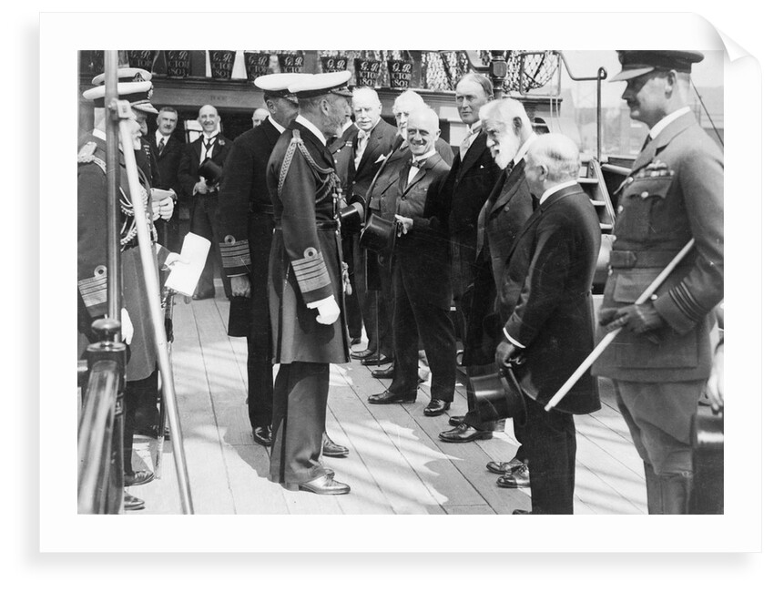 King George V visits the restored 'Victory' in 1928 by unknown