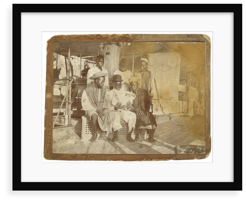 African crewmen aboard paddle-wheel special service vessel HMS 'Sphinx' (1882) by unknown
