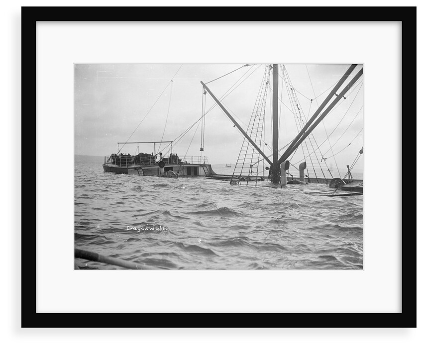 The steam cargo ship 'Cragoswald' (1899) after being torpedoed by German submarine 'U84' by Unknown