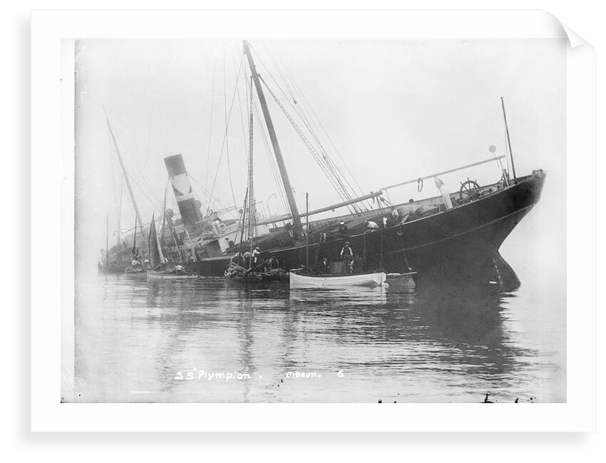 Plympton (1893) semi-submerged on Lethegus Rocks off St. Agnes by Gibson's of Scilly Shipwreck Collection