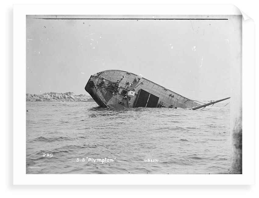 The forecastle of  Plympton (1893) after the ship slipped off the rocks, off St. Agnes by Gibson's of Scilly Shipwreck Collection