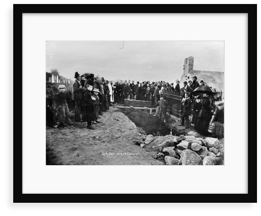 Mourners at the mass grave of the dead from the loss of the Schiller (1873) by Gibson's of Scilly Shipwreck Collection