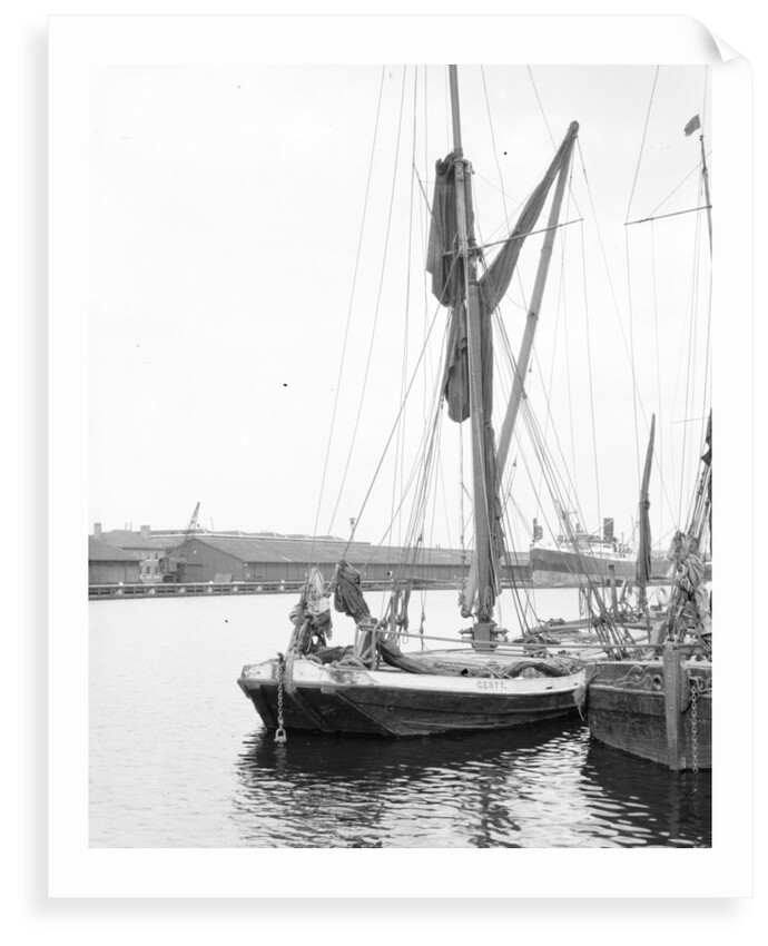 'Gerty' (1897) moored in West India Dock, London on 21st June 1930 by unknown