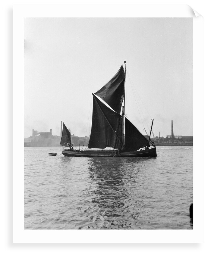 'Pimlico' (Br, 1914) spritsail barge, under sail off Greenwich by Unknown