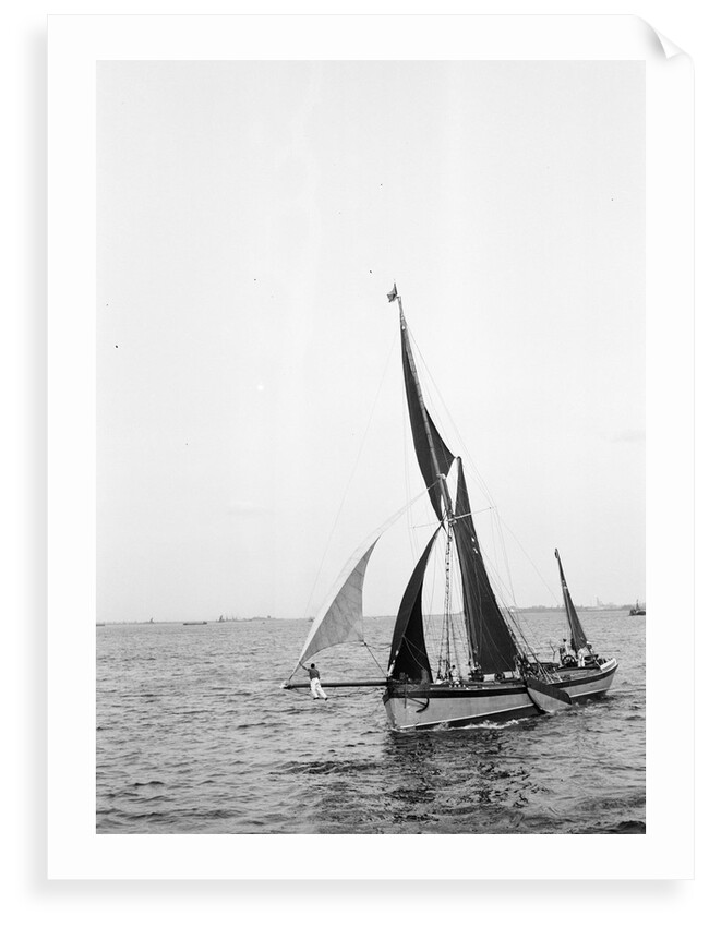 'Sara' (Br, 1902) under sail during Thames barge race by unknown