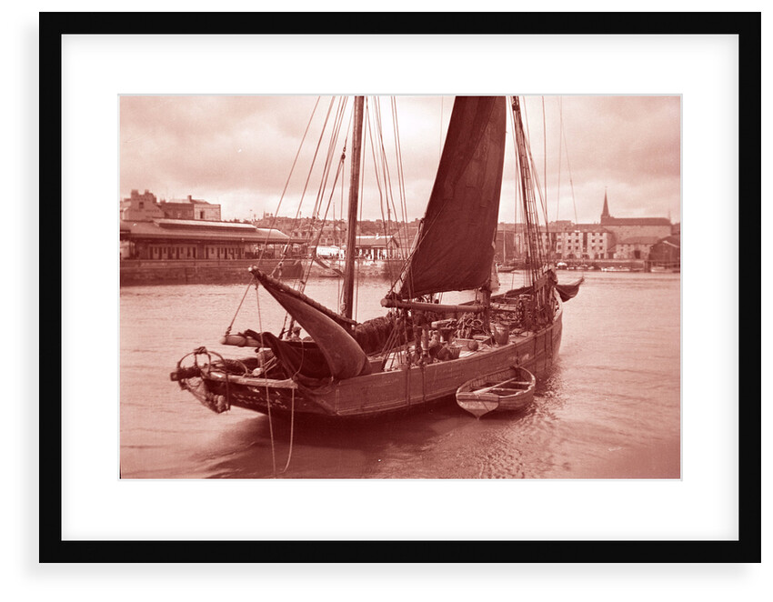 Photograph of 'Erycina' (1882) under sail in September 1934 off the Barbican, Plymouth by H Oliver Hill