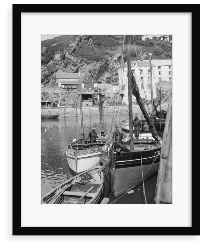 'Marion' Polperro gaffer, in Polperro harbour by Unknown