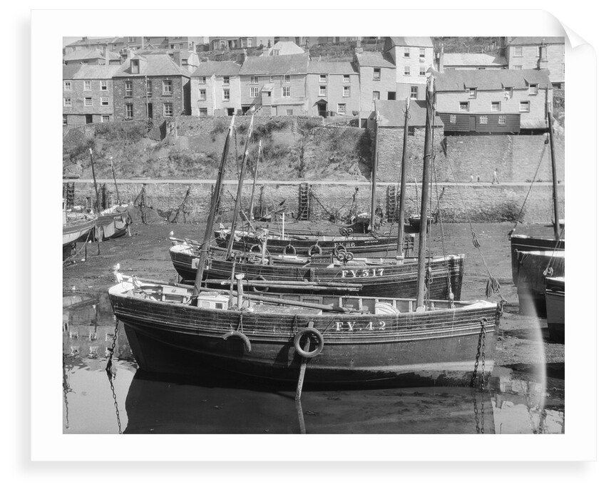 'Jane' Mevagissey lugger, dried out in Mevagissy harbour by unknown