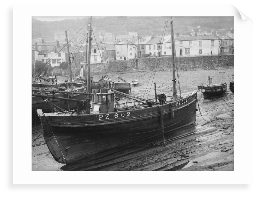 'Boy Willie', Mounts Bay mackerel driver, dried out in Mousehole harbour by unknown