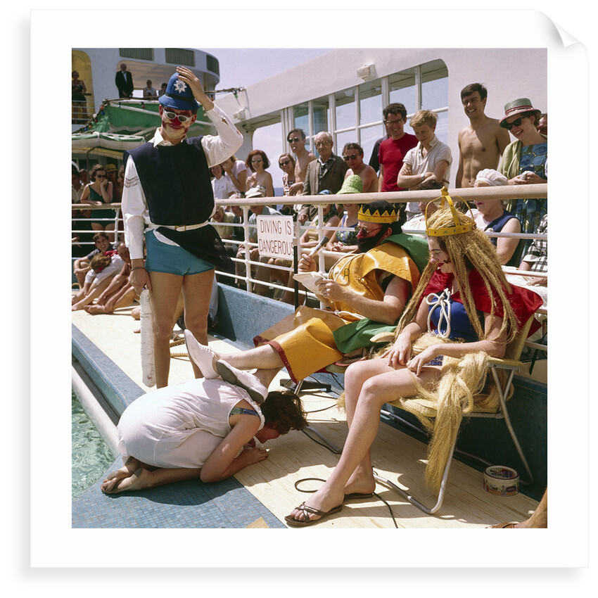 Crossing the Line ceremony with King Neptune and a subject, aboard Union-Castle liner 'Windsor Castle' by Marine Photo Service