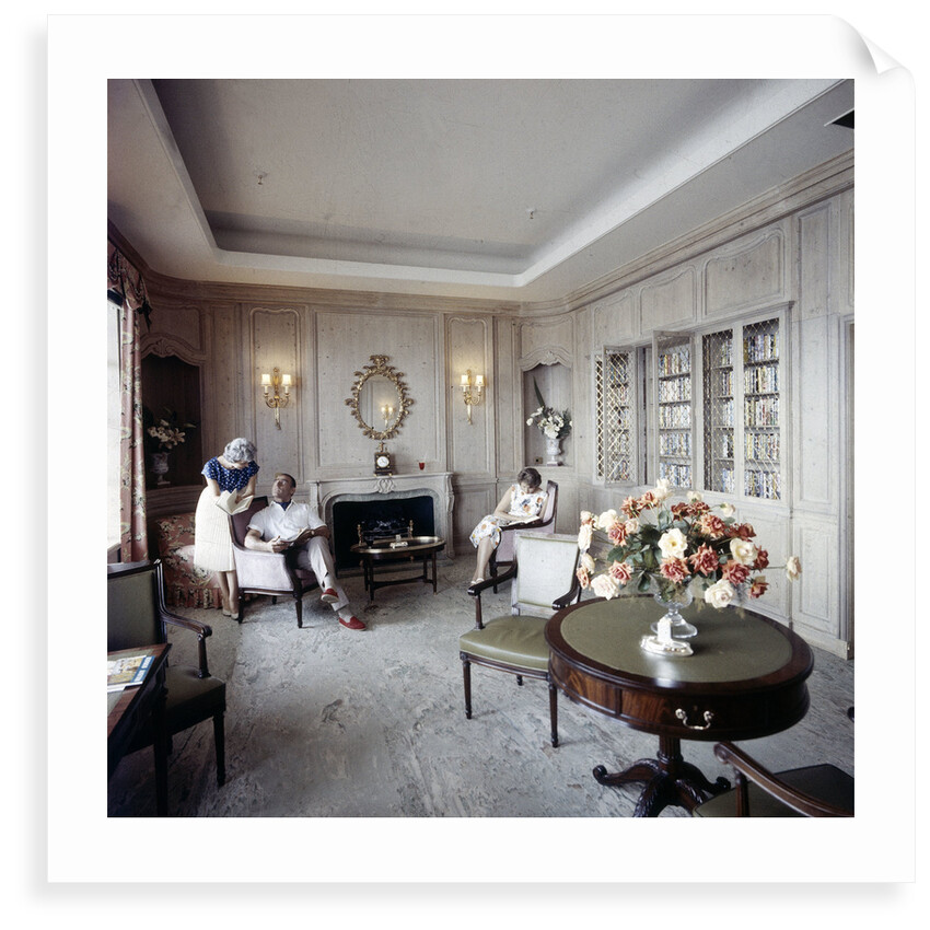 The ship's reading room offers quiet relaxation for passengers aboard an unspecified cruise liner by Marine Photo Service