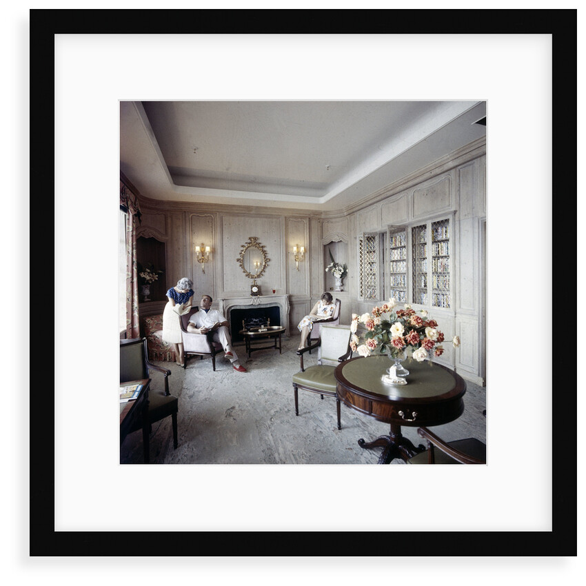 The ship's reading room offers quiet relaxation for passengers aboard an unspecified cruise liner by Marine Photo Service