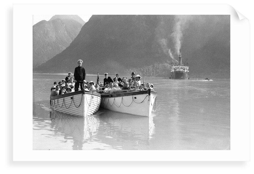 Tenders from the 'Montclare' in a Norwegian fjord by Marine Photo Service