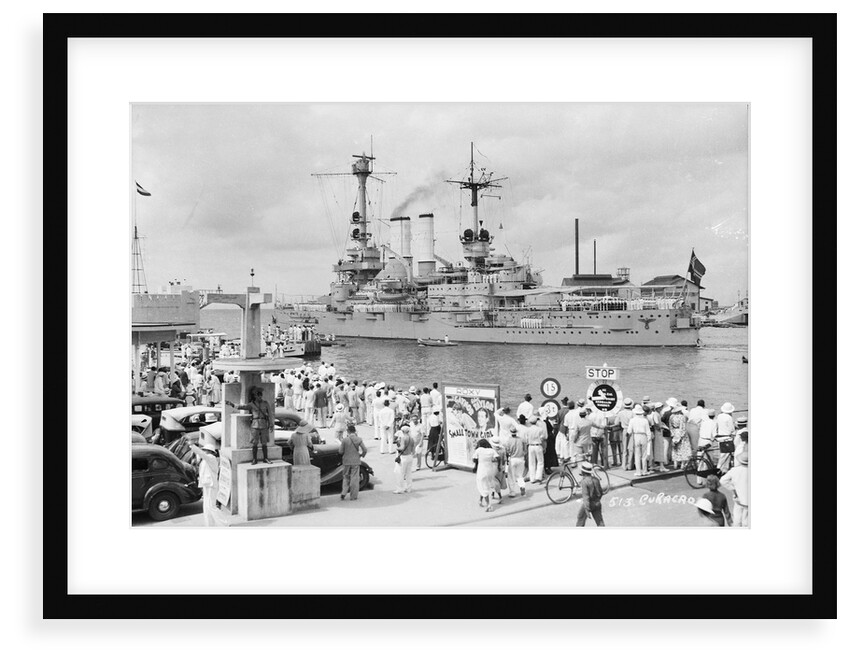 German Battleship 'Schlesien' at Curacao, Lesser Antilles by Marine Photo Service