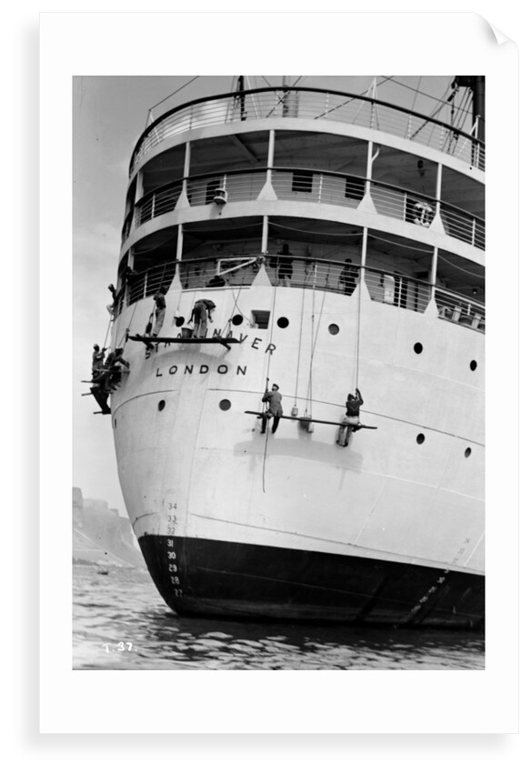 Crews painting the 'Strathnaver' by Marine Photo Service