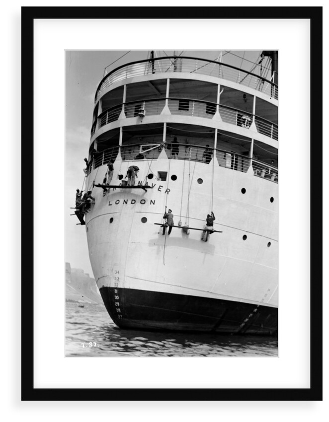 Crews painting the 'Strathnaver' by Marine Photo Service