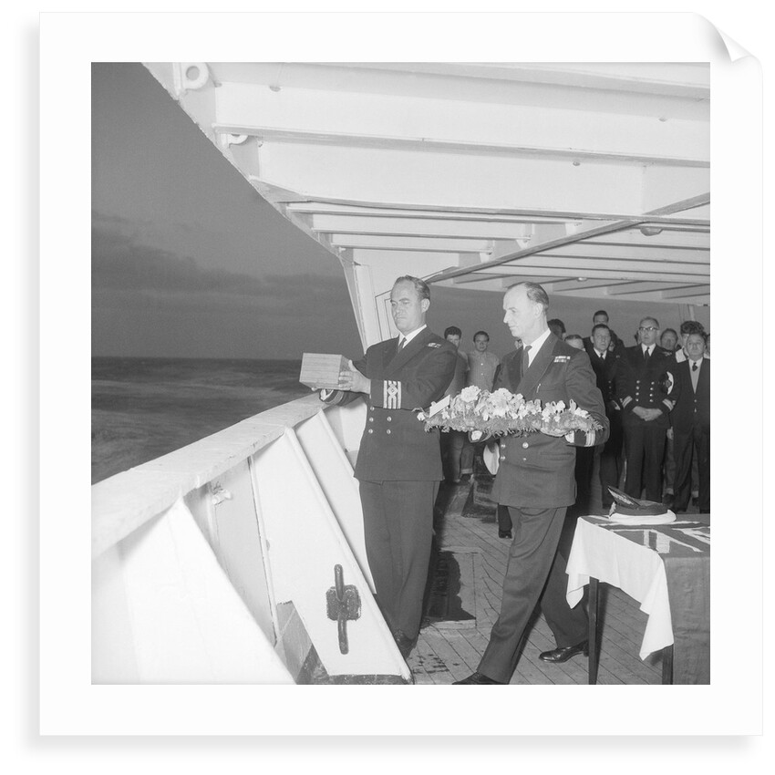 Committing ashes to the deep on the 'Empress of England' by Marine Photo Service