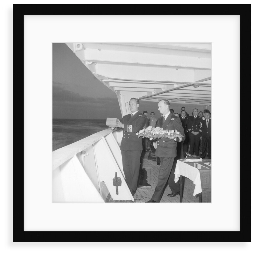 Committing ashes to the deep on the 'Empress of England' by Marine Photo Service