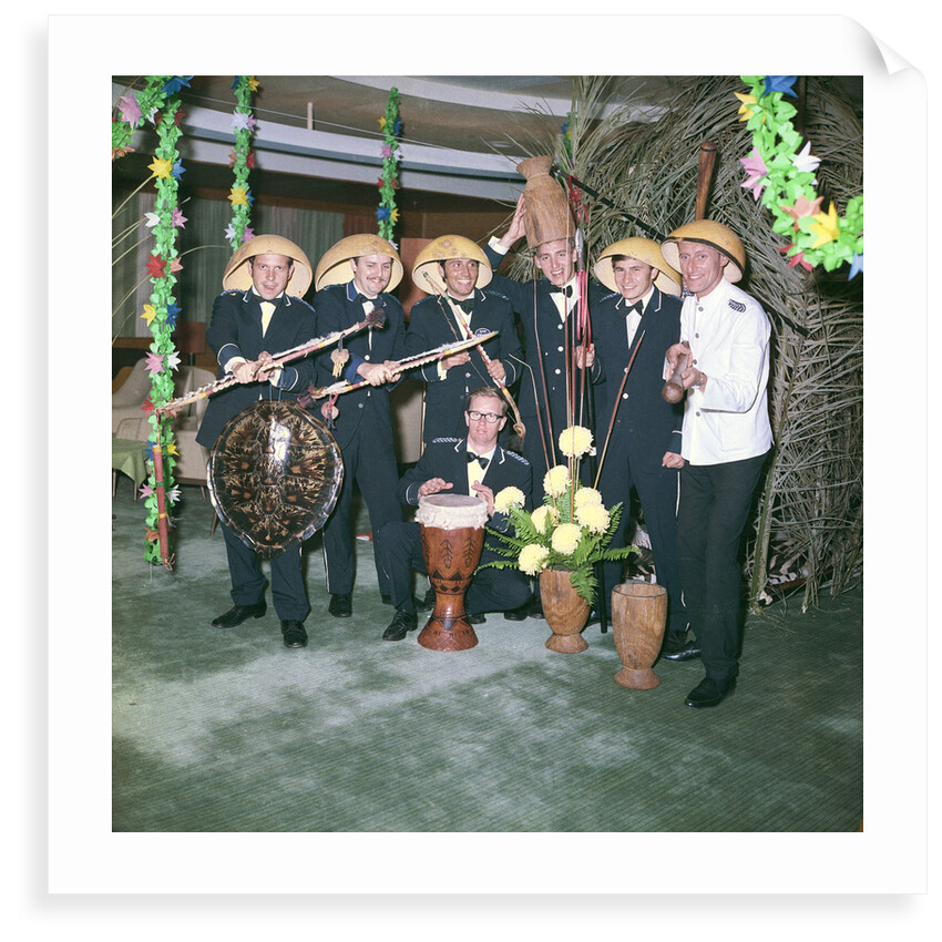Stewards from the 'Kungsholm' putting on a cabaret act by Marine Photo Service