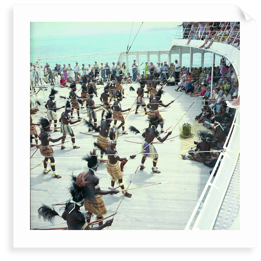 Local dancers from Roratonga, Cook Islands performing aboard the 'Kungsholm' by Marine Photo Service