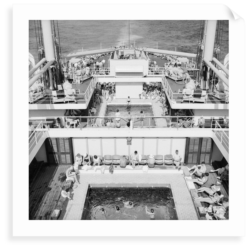 Passengers on the deck of the 'Oronsay' by Marine Photo Service