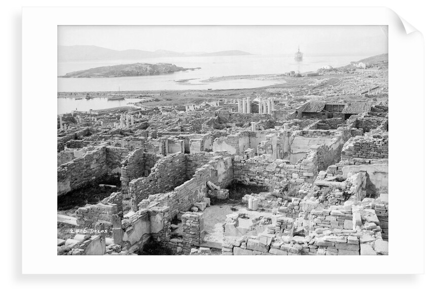 The ruins of the Temple of Apollo at Delos, Greece by Marine Photo Service