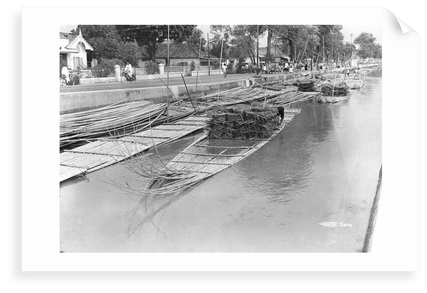 Bamboo raft, Java, Indonesia, 1925 by Marine Photo Service