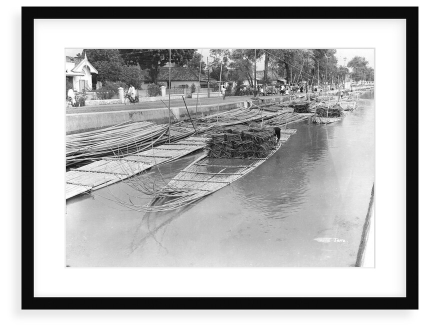 Bamboo raft, Java, Indonesia, 1925 by Marine Photo Service