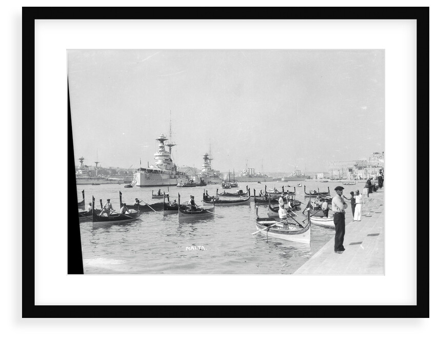 Dghajsas in Grand Harbour, Valletta, Malta, 1931 by Marine Photo Service